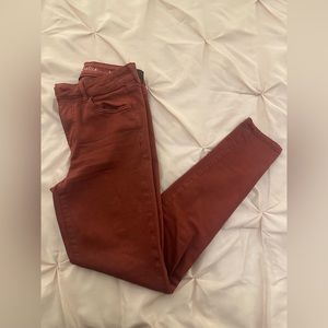 American Eagle Super Stretch Maroon Hi-Rise Jegging, Size 8R